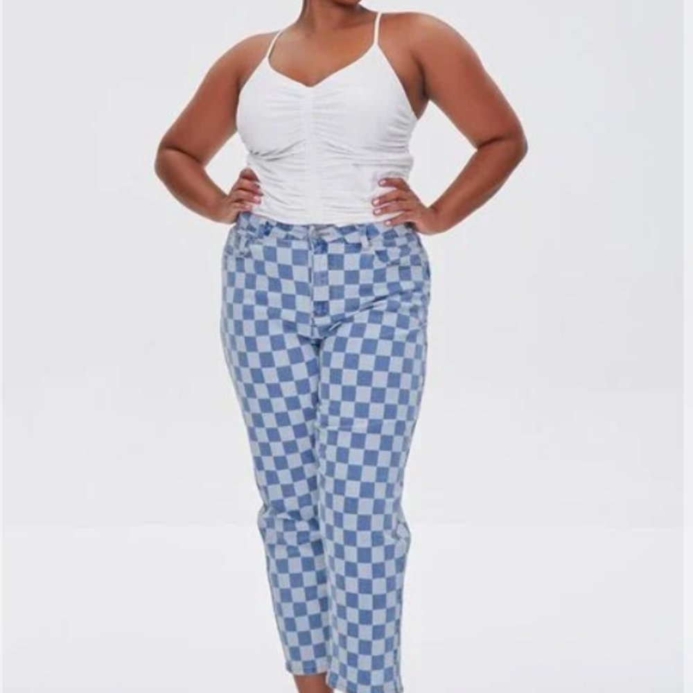 Forever 21 checkered jeans size 16 - Picture 6 of 10